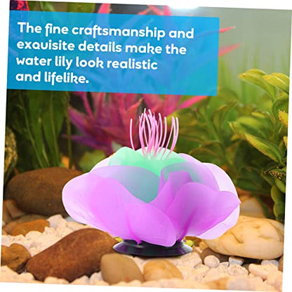 TOYANDONA Silicone Luminous Coral Adornment for Aquarium Soft Glow Purple Artificial Aquatic Plant Decoration Fish Tank Safe Lifelike Water Plant Ornament for Natural Aquarium Landscaping