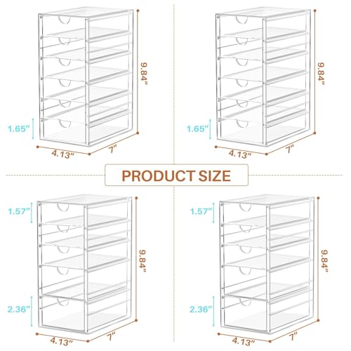 ARSTPEOE 22-Drawer Acrylic Storage & Makeup Organizer for Desk, Bath | Smooth-glide drawers, clear acrylic, stackable, dustproof, wipe-clean, for lipsticks, lip glosses, blushes, pen - size: 22 Drawers
