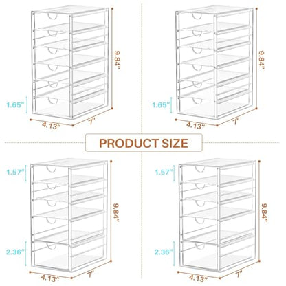 ARSTPEOE 22-Drawer Acrylic Storage & Makeup Organizer for Desk, Bath | Smooth-glide drawers, clear acrylic, stackable, dustproof, wipe-clean, for lipsticks, lip glosses, blushes, pen - size: 22 Drawers