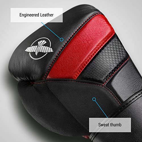 Hayabusa T3 Boxing Gloves - Sparring | Sparring Gloves, Muay Thai Gloves, Kickboxing Gloves, Heavy Bag Gloves, Boxing Gloves for Men and Women, Boxing Gloves - color: Black/Red, size: 12oz