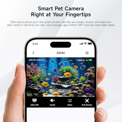 2K HD Aquarium & Terrarium WiFi Pet Camera,140° Wide-Angle Anti-Glare & Anti-Reflection,Night Vision for Fish & Reptiles,Two-Way Audio,Glass-Mount Enclosure Monitor,24/7 Recording (2 Pack) - size: 2 pack