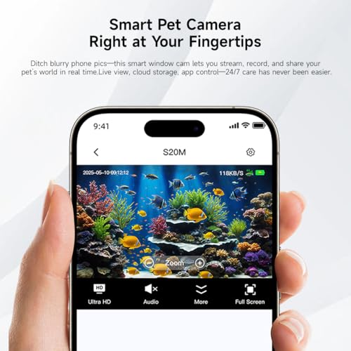 2K HD Aquarium & Terrarium WiFi Pet Camera,140° Wide-Angle Anti-Glare & Anti-Reflection,Night Vision for Fish & Reptiles,Two-Way Audio,Glass-Mount Enclosure Monitor,24/7 Recording (3 Pack) - size: 3 pack