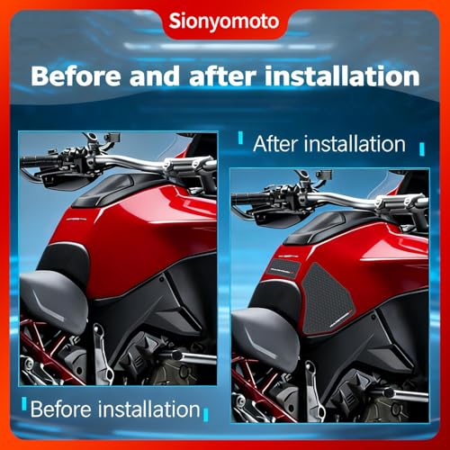 Fuel Gas Tank Pad Protector Stickers Decal Rubber Set Compatible with Multistrada V4 S V4S 2021 2022 2023 2024 2025 3pcs