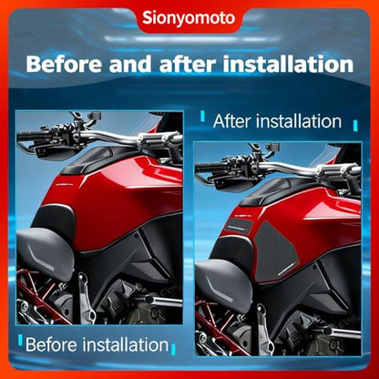 Fuel Gas Tank Pad Protector Stickers Decal Rubber Set Compatible with Multistrada V4 S V4S 2021 2022 2023 2024 2025 3pcs