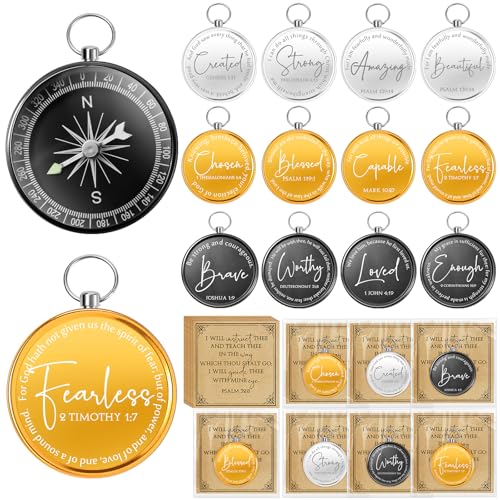Kingdder 36 Sets Christian Compass Bulk Religious Gifts - color: Gold Black Sliver