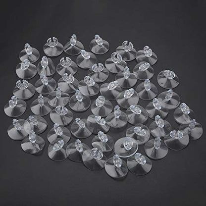 50pcs Aquarium Sucker Clips, Fish Tank Hose Holder Clamps, Ultra Strong Suction Cup Clips for Oxygen Pump Soft Pipe, Transparent Rubber Tube Holders for Aquarium Fish Tank Accessor