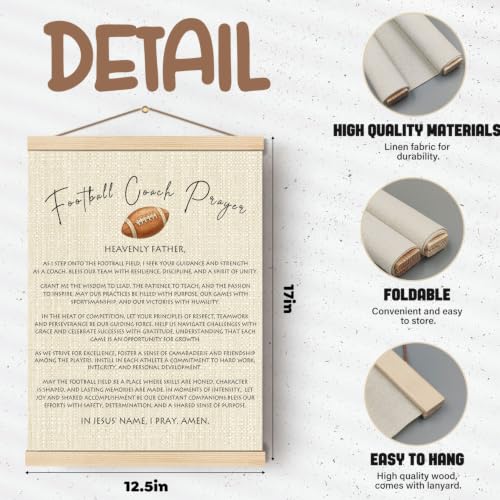 Boat Wades Football Coach Prayer Wall Art Poster Hanger Frame 12x16In - color: Football Coach Prayer