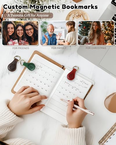 Personalized Magnetic Leather Bookmark Custom Engraved Name Text Bookmarks Customized Magnet Book Marks for Women Men Book Lovers Readers Travelers (Big) - color: Big