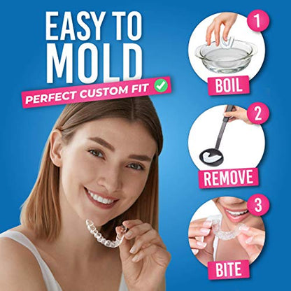HONEYBULL Anti Grinding Night Guards, Custom Moldable Guards, 6 Pack Thin | BPA-free material, slim profile for lighter grinding, overnight comfort, storage case included - size: Thin