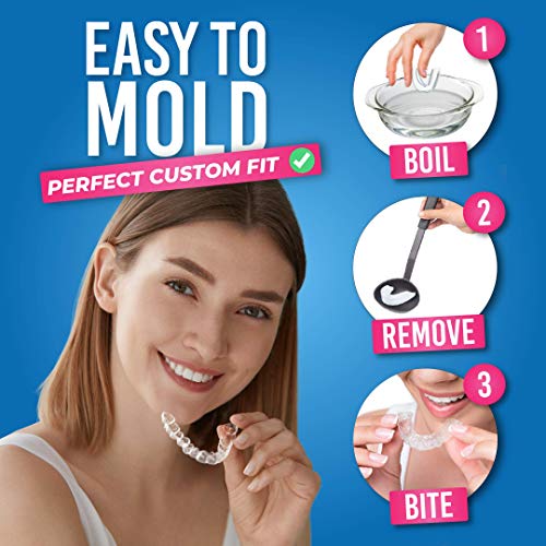 HONEYBULL Anti Grinding Night Guards, Custom Moldable Guards, 6 Pack Thick | BPA-free material, thicker profile for heavier grinding, overnight comfort, storage case included - size: Thick