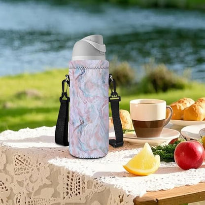 Neoprene Water Bottle Carrier Bag with Adjustable Shoulder Strap,Insulated Water Bottle Cover for Stainless Steel/Glass/Plastic Bottles - color: BC-60, size: 500ml