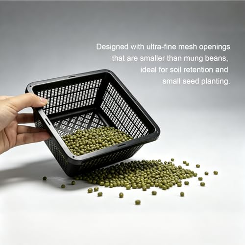 12 Pack Square Aquatic Plant Planter Basket - 7 Inch (18cm) Mesh Pond Plant Pots, Plastic Slotted Design for Water Garden, Aquaponics & Hydroponics Outdoor Use - style: 7" Square-12 PCS