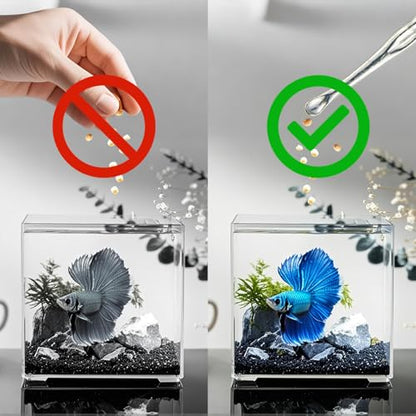 Betta Food Spoon Mini - Tiny Feeding Tool Holds 6-10 Fish Food Pellets Per Scoop, Prevent Overfeeding & Easy Clean Aquarium Tool, Betta Fish Tank Accessories,6Pcs, Brass - color: Brass
