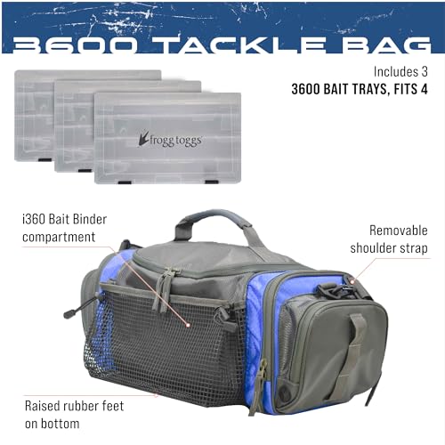 FROGG TOGGS Heavy Duty Fishing Tackle Duffle Bag, Blue, 3600 - color: Blue, style: 3600