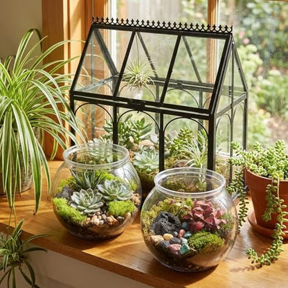 Mini Plastic Fish Bowl, 27 oz Decorative Fish Bowls Unbreakable Plastic Betta Fishes Tank Clear Round Desktop Vases Bowls for Home Decor, Centerpiece Vases, Candy, Party Favors