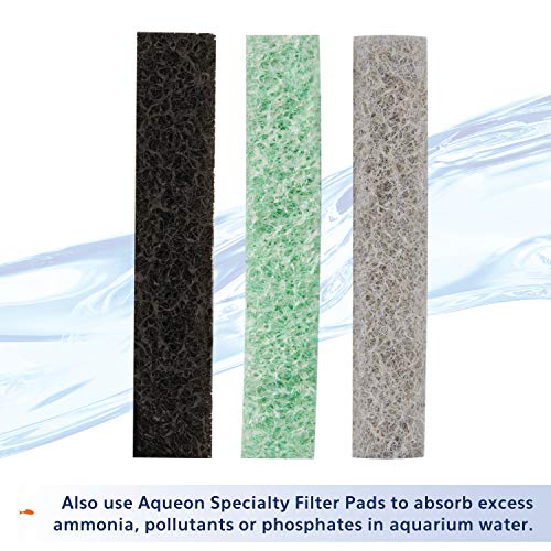 Aqueon Replacement Filter Cartridges For Filter Models 20, 30, 40, 50, and 75, and Canister Models 200, 300, and 400, Large, 15 pack | Fish tank filter cartridge with activated carbon, rinse-install tab, change every 4 weeks, fits canister filter 200-400