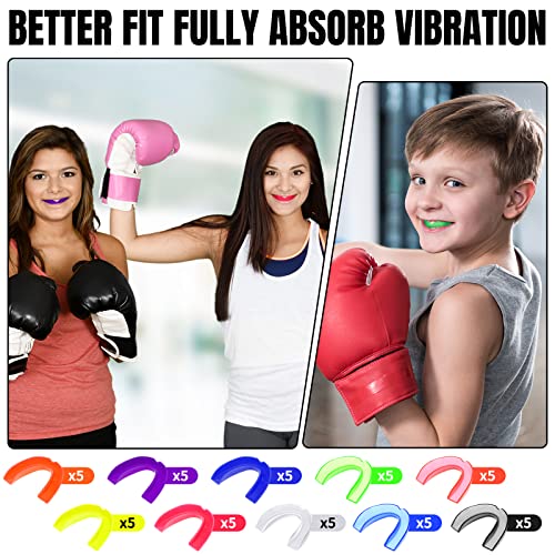Kathfly 100 Pcs Youth Mouth Guard Football Mouth Guards Bulk Sports Mouthguard Athletic Football Mouthpiece Gum Protection for Boxing Basketball Hockey Karate(Fresh Colors)