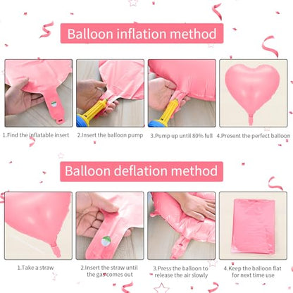 Pastel Heart Balloons, 10PCS Candy Macaron Foil for Kids Birthday Party - color: Candy
