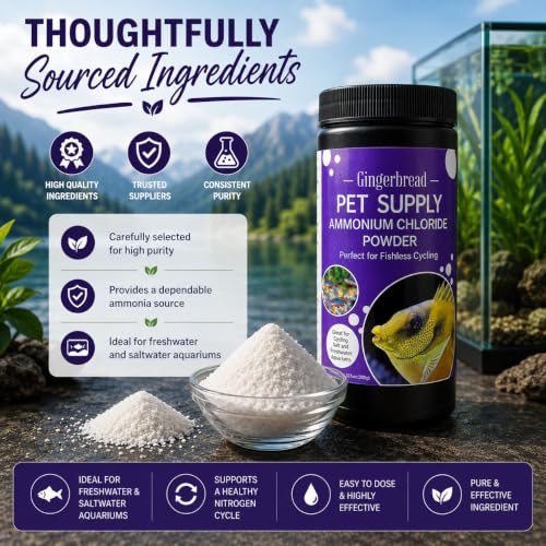 Ammonium Chloride for Fishless Aquarium Cycling - 4 oz - size: 4 oz (Treats up to 350 gal)