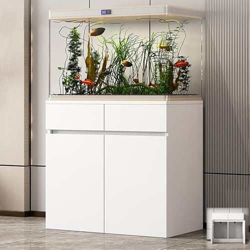 Aquarium Cabinet with 2 Drawers, Fish Tank Table, Terrarium Stand, Reptile Tank Stand, 10-40 Gallon Breeder Tank Stand(60x45x80cm/24x18x31in) - size: 60x45x80cm/24x18x31in