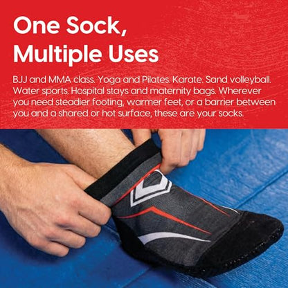 KO Sports Gear Grip Socks for Wrestling, BJJ & MMA, Closed-Toe Non-Slip Socks with Rubber Sole for Mats, Yoga, Home, Hospital - size: 8-9
