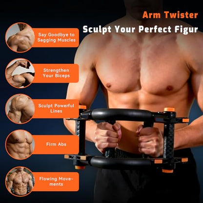 Twister Arm Trainer with Push-Up Grips, Adjustable Resistance (20-90LB), Unisex Chest Workout Equipment, Spring Resistance Exerciser for Muscle Building & Shaping - size: 20-60lbs