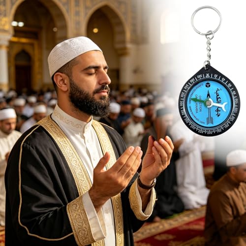 Prayer Compass - Portable Qibla Finder | Allah Direction Keychain, Travel Gear, Religious Navigation Tool, Spiritual Gift for Camping, Mountaineering, Backpacking Hiking