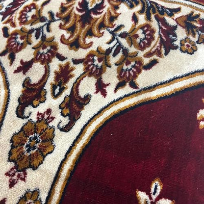 Modefa Turkish Islamic Prayer Rug - Multi Person Janamaz Sajada for Family or Large Gathering & Group Praying Carpet - Wide Plush Velvet Praying Mat (Mihrab Red - 5 Person) - color: Mihrab Red