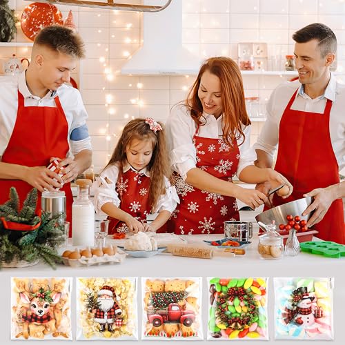ZYLOP 200 Pcs Christmas Cellophane Treat Bags, 4x4 Inch Clear Self-Adhesive Christmas Candy Gift Goodie Bag for Cookie Cake Chocolate Packing Winter Holiday Christmas's Party Favors Supplies - color: Christmas 200pcs
