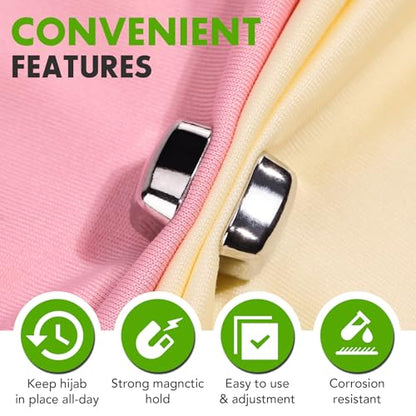Strong Magnetic Hijab Pins, 4 Pcs Hijab Pinless Magnet Pins - color: Fashionable Style, size: 4pcs