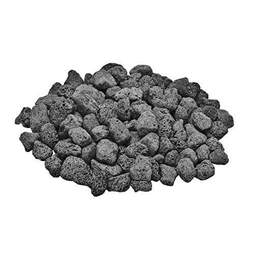 Skyflame 10LB Natural Lava Rocks for Fire Pit, Fire Table, Fireplace | 3/4-1 Inch, Black, Indoor and Outdoor Use, Garden Landscaping Decoration, Cultivation of Potted Plants - color: Black, size: 3/4" - 1"