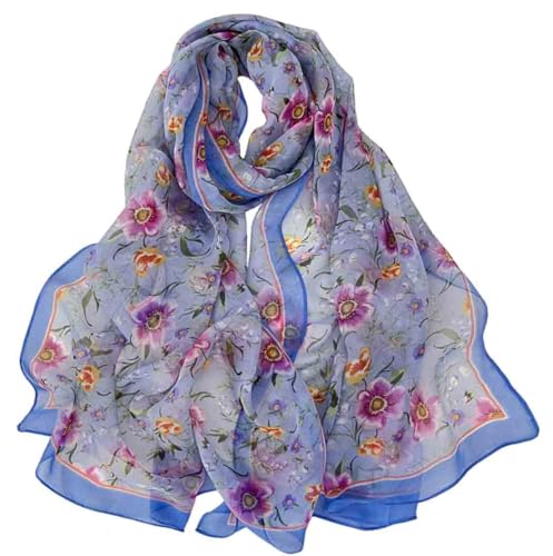 Pokeedioty Scarfs for Women Lightweight Fashion Scarves Elegant Floral Pattern Sheer Scarfs Sunscreen Shawls Wraps - color: P 073