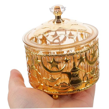 Mikinona Eid Mubarak Metal Food Tray Middle East Candy Box Jewelry Keepsake Candy Storage Treat Boxes - color: Multicolor
