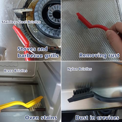 CRAFNEW 12Pcs Crevice & Gap Cleaning Brush, Detail Groove Cleaner Brushes | Ideal for cleaning bathrooms, kitchens, window grooves, corners, sinks, showers, faucets, bathtubs, gas stoves and tiles