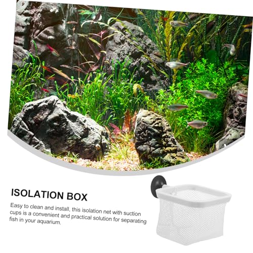 Fine Mesh Fish Isolation Net for Aquarium Fish Hatching Holder and Spawning Incubator with Strong Suction Cups Wear-Resistant Design for Breeding Environment