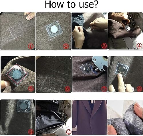 8 Sets Hidden Magnetic Snap,Invisible Magnets Sew in PVC for Thin Fabrics - style: PVC-Square