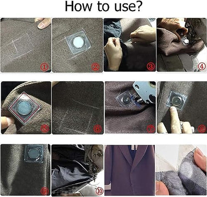 8 Sets Hidden Magnetic Snap,Invisible Magnets Sew in PVC for Thin Fabrics - style: PVC-Square