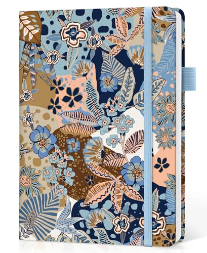 Dotted Journal Notebook for Women & Men, Hardcover Leather Journal for Writing, A5 Dotted Journaling Notebook for Work & Sketching, Perfect for Office School Home Supplies, 160 Pages, Lineage Flora - color: D-Lineage Flora, style: B - Dotted
