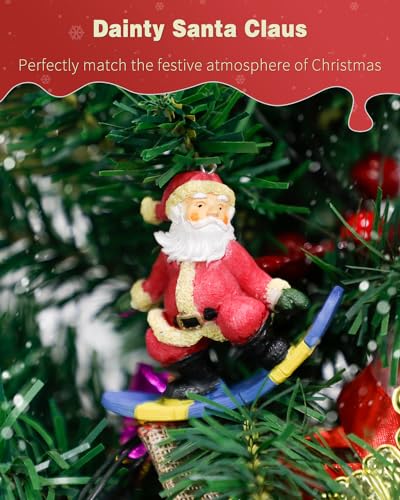 Uniclife Floating Santa Claus Fish Tank Decoration, Resin Christmas Aquarium Ornament with Hollow Ball for Holiday Aquarium Décor