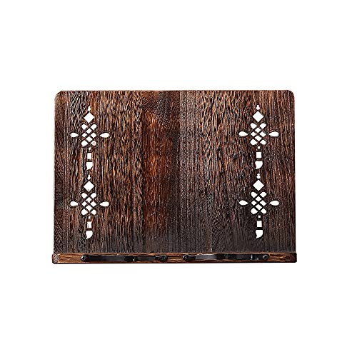 Book Stand with Page Clips, Foldable Reading Rest Holder, Portable Desk Bookrest, Cookbook/Tablet PC/Music Document Stand, Adjustable Wood Reading Frame (Chinese Knot, 11.8 x 8.7 inches) - color: Chinese Knot, size: 11.8 x 8.7 inches