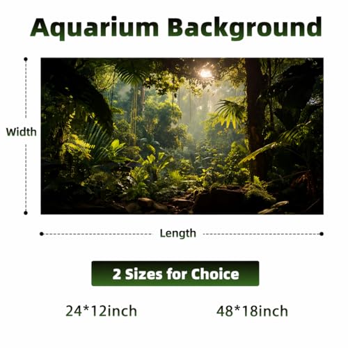 Aquarium Background, Ocean Fish Tank Background, Terrarium Background Cloth, Vinyl Cloth 48 x 18 inches