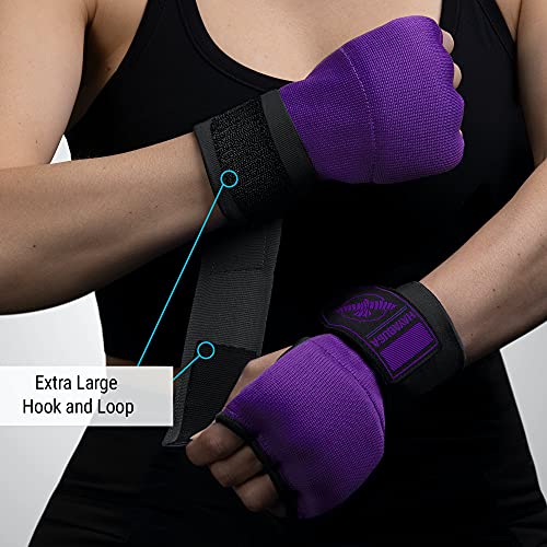 Hayabusa Quick Gel Boxing Hand Wrap Gloves - color: Purple/Black, size: X-Large