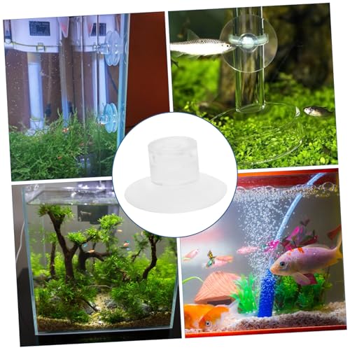 VICASKY 50pcs Aquarium Feeder Transparent Fish Tank Cups for Easy Installation of Feeding Bowls and Dishes for Shrimp and Aquatic Plants - size: 3.00X3.00X1.50CM