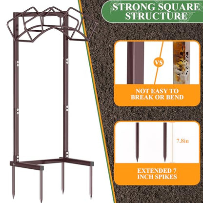 Qatsrin Super Stable Garden Hose Holder, Water Hose Reel holds 160ft Bronze | Freestanding Water Hose Storage Hanger，Detachable Hose Stand Box for Outside Yard Lawn Farm - color: Bronze