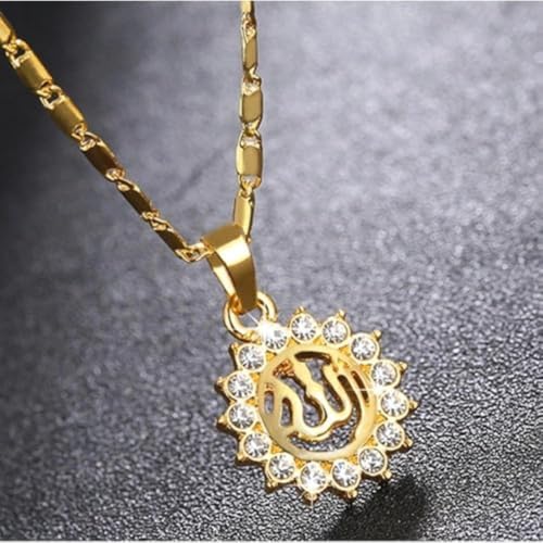 Exquisite Islamic Muslim Allah Quran Pendant Necklace Women Religious Amulet Jewelry Ramadan Gift - color: Yellow