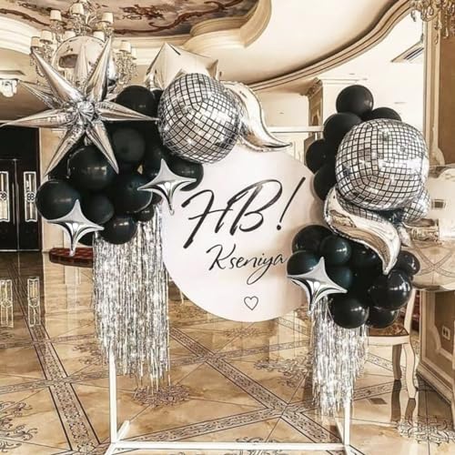 Silver Star Foil Balloons Kit with 6 Pack 12 Point Star Balloons Starburst Cone Balloons Spike Balloons and 10Pcs Four Pointed Star Balloos for Wedding Baby Shower Photo Booth Birthday Party Supplies - style: Silver Star Explosion Balloons