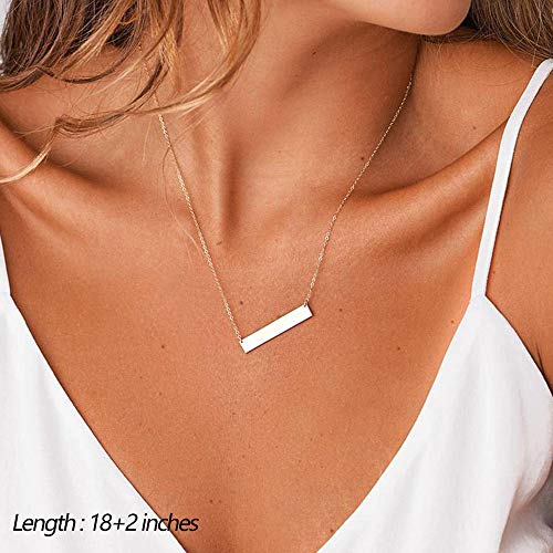Turandoss Dainty Layered Choker Necklace, Handmade Y Pendant Necklace Multilayer Bar Disc Necklace Adjustable Layering Choker Necklaces for Women - style: 3PCS - Amethyst&Bar&Hammered Disc