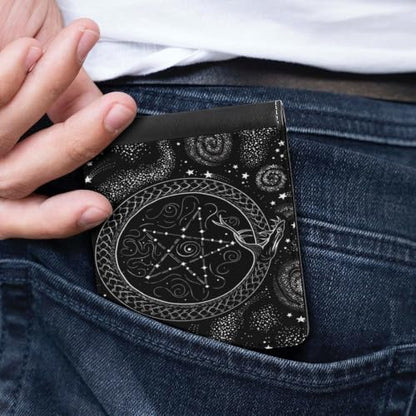 Mandala Moon Phase Bifold Wallet 4.6x3.7 Inch,Slim Compact Folding Wallet with Card Slots And Cash Pocket Lightweight Wallet for Everyday Carry Travel Business - color: Mandala Moon Phase