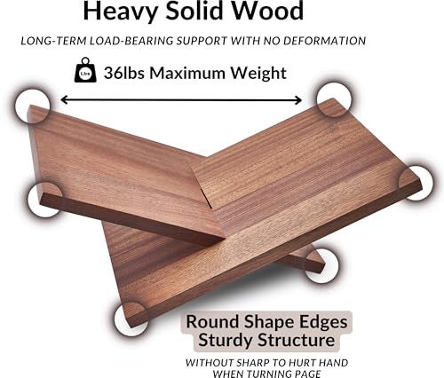 Honygebia Solid Wood Book Stands - Cross Frame Sapele Wooden Book Holder, Open Bookstand for Display and Reading, Suitable for Art, Bible, Cookbook, Easel, Magazine, Textbooks - color: Sapele