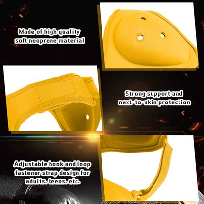 Jerify 2 Pcs Wrestling Headgear for Kids Youth Soft Grappling Headgear Wrestling Adjustable Ear Guard Protective(Yellow) - color: Yellow